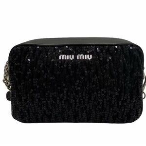 Miu Miu Black Sequin Crossbody Bag